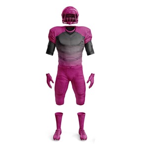 Uniforme de football américain personnalisé avec logo, léger, 100% polyester, col en V, manches courtes, grande taille, été - Product Image 3