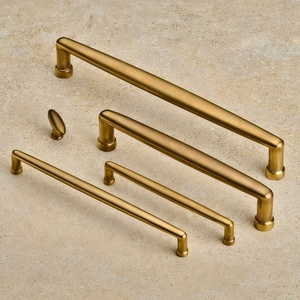 Poignée de barre classique en laiton poli non laqué, design minimaliste, durable, pour armoire, salle de bain, chambre, quincaillerie de meubles, maison - Product Image 2
