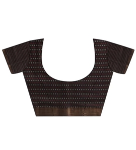 Sari beige imprimé en tissu mélangé pour femme KV avec chemisier non cousu - Product Image 5