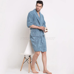 Peignoir en coton éponge pour homme, à manches longues, respirant, doux, avec ceinture, pour la maison, l'hôtel, le spa, la piscine, les vacances, pratique - Product Image 4