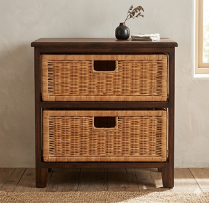 Wooden Wicker <b>Chest</b> Sierra 1 big + 1 smaller drawers - Product Image 6