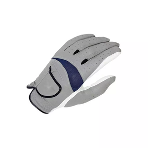 Gant de golf pour droitier, doigts entiers, tissu léger, antidérapant, fermeture à enfiler, unisexe, sport, gaufré, blanc, bleu marine - Product Image 3