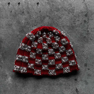 Gorro de Punto con Perlas de Cristal Hechas a Mano Estilo Hip Hop, Logotipo Personalizado, Parche con Logotipo, Gorro de Punto con Pedrería - Product Image 4