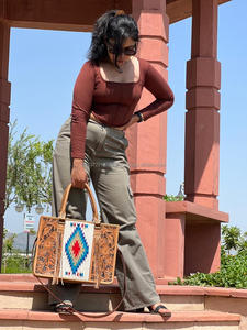 Haute qualité en gros personnalisé usiné à la main selle couverture femmes sac fourre-tout multifonctionnel mode luxe en cuir véritable sacs à main - Product Image 2