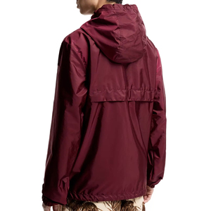 Veste softshell unisexe bordeaux à capuche avec fermeture éclair et poches, coupe ample, toutes saisons, résistante à l'eau - Product Image 2