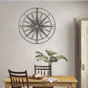 Round Metal Compass Wall <b>Decor</b> Nautical Hanging Wall Decoration for <b>Home</b> Office - Product Image 5
