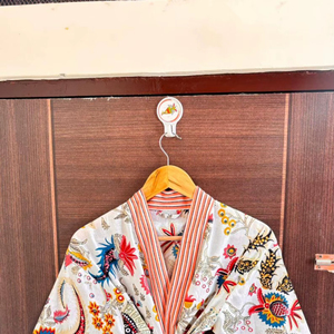 Hermoso Kimono de Algodón Estampado a Mano con Diseño Floral, Ropa de Dormir Cómoda, Bata, Pareo para Bikini, Venta al por Mayor OEM - Product Image 1