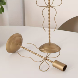Wrought Iron Bow-shaped Candle <b>Holder</b> Suitable for Pillar Candles Decoration for Wedding Parties, Christmas <b>Candlestick</b> <b>Holder</b> - Product Image 3