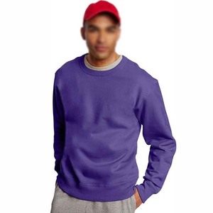 Suéter de Punto Informal de Color Sólido para Otoño, Cuello Redondo Morado para Hombre, Corte Regular, Sudadera de Felpa Francesa de Algodón para Adultos - Product Image 5