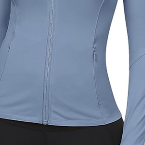Women Premium 3-Piece Gym <b>Workout</b> Set Breathable Elastic Waist Printed Leggings Sports Bra <b>Long</b> <b>Sleeve</b> Yoga Jacket Front - Product Image 5