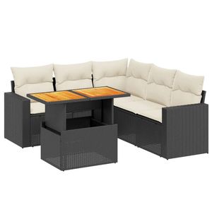 Ensemble de canapés de jardin blanc crème et noir - Product Image 2