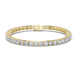 Pulsera de tenis de oro amarillo de 10k con diamantes micro pavé de corte brillante redondo cultivados en laboratorio, de lujo para boda - Product Image 1