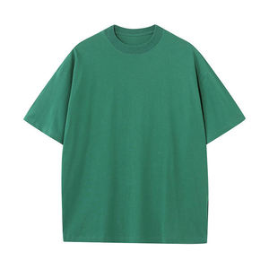 เสื้อยืดคอกลมโอเวอร์ไซส์แขนสั้นผ้าฝ้ายสำหรับผู้ชาย พิมพ์ลายโลโก้ด้านหน้า สไตล์ลำลอง - Product Image 6