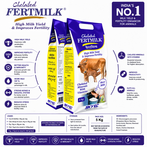 Suplemento alimenticio FertMilk con vitaminas y minerales quelados para ganado, que apoya el rendimiento lechero, la grasa, el SNF y el crecimiento. |   Paquete: 5 kg - Product Image 4