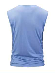 Camiseta sin mangas de algodón estampada de alta calidad para hombre, transpirable, informal, esencial para el verano, ropa de gimnasio, con logo personalizado. - Product Image 2