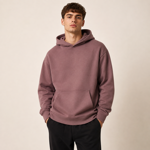 Sweat-shirt à capuche pour homme, coupe classique, couleur unie, en molleton de coton, décontracté, à séchage rapide, écologique, respirant, avec poche - Product Image 6