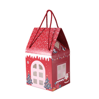 Boîte cadeau personnalisable en forme de maison, écologique et haut de gamme, en carton avec poignée et estampage