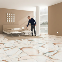 Carreaux de sol et de mur en porcelaine polie Declan Brown 2x4 pieds, aspect marbre foncé, collection intérieure de luxe