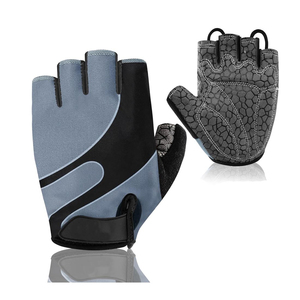 Half Finger Cycling <b>Gloves</b> Blue <b>Black</b> Polyester Unisex Summer Hook Loop Closure Breathable <b>Mesh</b> - Product Image 4