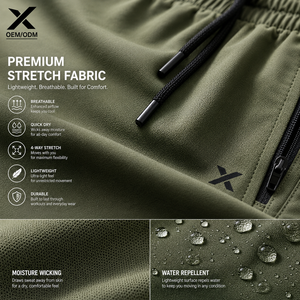 Shorts de loisirs pour hommes X Sports City, tissu premium, broderie solide, conçus pour un usage quotidien, légers, extensibles, imperméables - Product Image 4