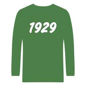 Camiseta de manga larga verde esmeralda de la hermandad Iota Phi Lambda, ropa con letras griegas, año de fundación 1929, camiseta informal con cuello redondo para mujer - Product Image 1