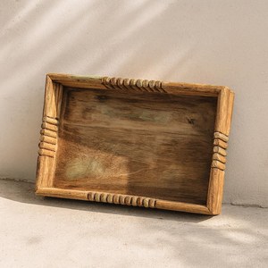 ถาดเสิร์ฟไม้สไตล์เรียบง่าย – ถาดเก็บของตกแต่งทำมือ - Product Image 2