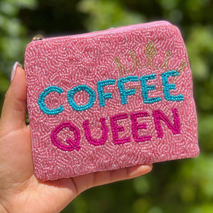 <b>Pink</b> Beaded Coin Pouch Fashion Style Women's Clutch Wallets Party Favors and Birthday Gifts for Best Friends Her - Product Image 1