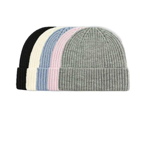 Top Quality Multi Color Optional Beanie Cap Label Plain <b>Winter</b> Customized Knitted Caps Custom Cotton Knit Beanie <b>Hat</b> - Product Image 2