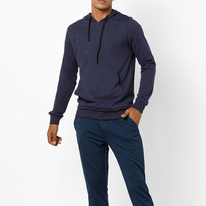 Sweat à capuche pour homme en molleton 100% coton, effet usé, confortable, doux, respirant, séchage rapide, sweat-shirt d'hiver avec poche, couleurs unies - Product Image 3