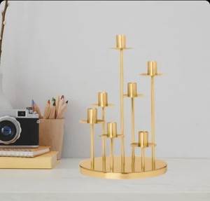Golden Iron Decorative Candle <b>Stand</b> for Home Decor Living Room Table Centerpiece Wedding Party Candle Holder - Product Image 5