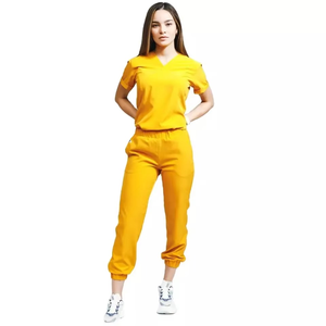 Uniformes Médicos de Moda Premium para Mujer, Conjuntos de Uniformes de Enfermera Personalizables, Uniforme de Hospital Elegante con Cuello en V, Pantalones y Blusa para Doctoras - Product Image 3