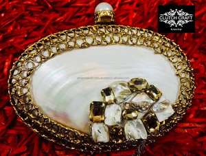 En gros mère de poire cristal strass pochette dames soirée sac à main mariée coquille fête sac à main par l'artisanat de luxe - Product Image 2