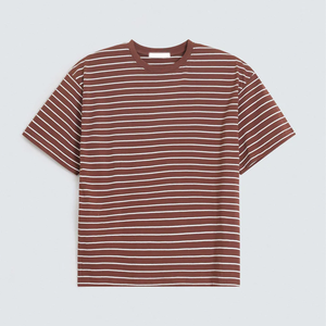 Camiseta Casual para Hombre, Cuello Redondo, Manga Corta, Estampado de Rayas, Mezcla de Poliéster/Algodón, Impresión Serigráfica, Ecológica - Product Image 4