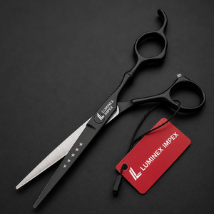 NYBL-55 5.5inch Straight <b>Left</b>-<b>handed</b> <b>Scissors</b> JAPAN 440C Sharp 58-59HRC Hardness Stainless Steel Handle Barber Shears Hair 28 - Product Image 2