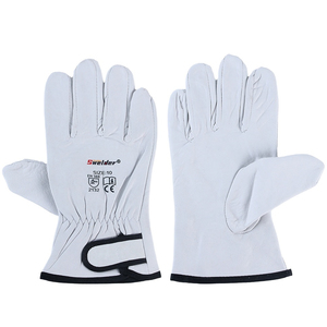 Guantes de Seguridad de Cuero Swelder Talla 10, Resistentes al Calor y a la Abrasión, Guantes de Trabajo de Uso General con Puño Reforzado - Product Image 1
