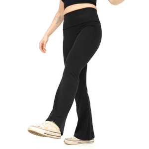 Leggings de algodón de cintura alta para mujer, de pierna ancha, elásticos, acampanados, para fitness, yoga, gimnasio y entrenamiento - Product Image 4