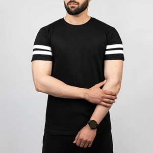 Camiseta Casual de Manga Corta para Hombre, Cuello Redondo, Color Negro Sólido, Corte Regular, 100% Algodón, Transpirable, de Secado Rápido, con Ribete en Contraste - Product Image 4