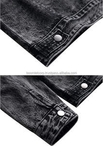 Blouson en jean tendance pour homme, coupe-vent et respirant, col montant, style déchiré, haute qualité - Boomlet Corporation - Product Image 6