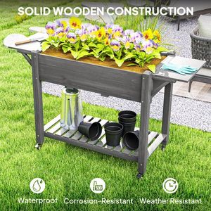 Wooden Flower Shelf and <b>Planter</b> <b>Box</b> Elegant <b>Planters</b> for Indoor/Outdoor Use - Product Image 1