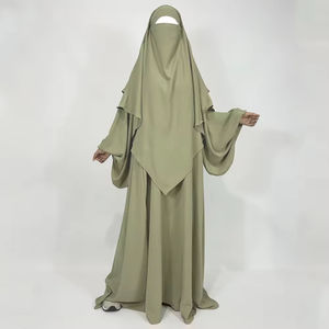 Ensemble Abaya élégant deux pièces OEM avec Khimar, Vêtements Islamiques en Gros pour l'Aïd et le Ramadan, Robe Modeste de Haute Qualité pour Femmes Musulmanes - Product Image 6