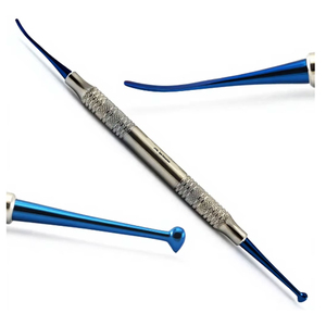 Pulidor de amalgama dental tipo cola de castor con puntas azules y mango hueco, instrumento de restauración de acero inoxidable para composite - Product Image 1