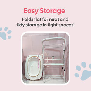 HEDYS GROOMING Premium Adjustable Pet <b>Bath</b> <b>Tub</b> Stand Portable Foldable 3-Level Adjustable Height Stand for <b>Dogs</b> PP Material - Product Image 5