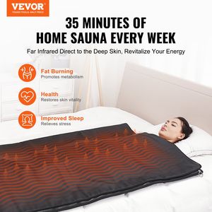 Couverture de sauna infrarouge portable, température réglable sur 1 à 6 niveaux, plage de température de 95 à 185°F, détoxification et relaxation à domicile - Product Image 2