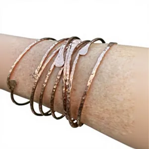 Handcrafted Organic Lattice <b>Engraved</b> Solid Copper Wrist Cuff <b>Bangle</b> Fashionable Metal Jewelry Exquisite Design - Product Image 4