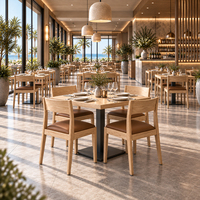 Chaises d'appoint empilables avec coussin en cuir PU, structure en bois, table à manger sur piétement, pour restaurant, usage commercial, personnalisable, OEM, vente en gros, Chine