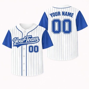 เสื้อเบสบอลแบบกำหนดเองสำหรับผู้ชาย OEM ODM ลายทางขายส่งเสื้อทีมชื่อและหมายเลขส่วนตัวระบายอากาศได้ดีเสื้อกีฬาแบบติดกระดุมระดับมืออาชีพ - Product Image 4