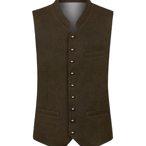 Chaleco de Traje Formal para Hombre, Talla Grande, Negro, Cuello en V, Cierre de Botón, Tejido Transpirable y Ecológico, Primavera/Otoño - Product Image 6