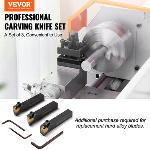 Set di 3 Utensili da Taglio per Tornio CNC in Metallo Resistente da 5/8 Pollici con Inserti in Carburo Rivestiti in Titanio per Portautensili da Tornitura - Product Image 2