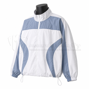 Veste coupe-vent en nylon pour homme personnalisée, vêtements de sport bicolores, veste décontractée légère pour l'extérieur - Product Image 3