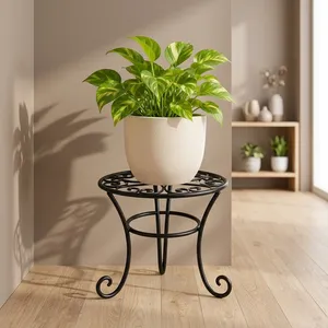 Support de plante en métal robuste, support rond pour pot de fleurs, support décoratif en fer pour plantes d'intérieur et d'extérieur, balcon, salon, jardin - Product Image 5